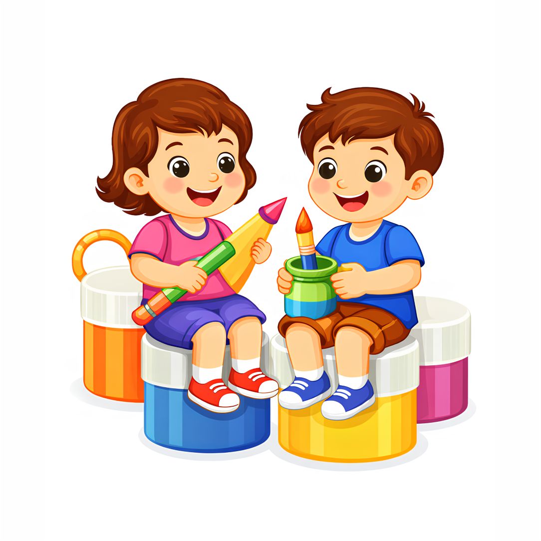 Happy Painting and Learning Kids Poster