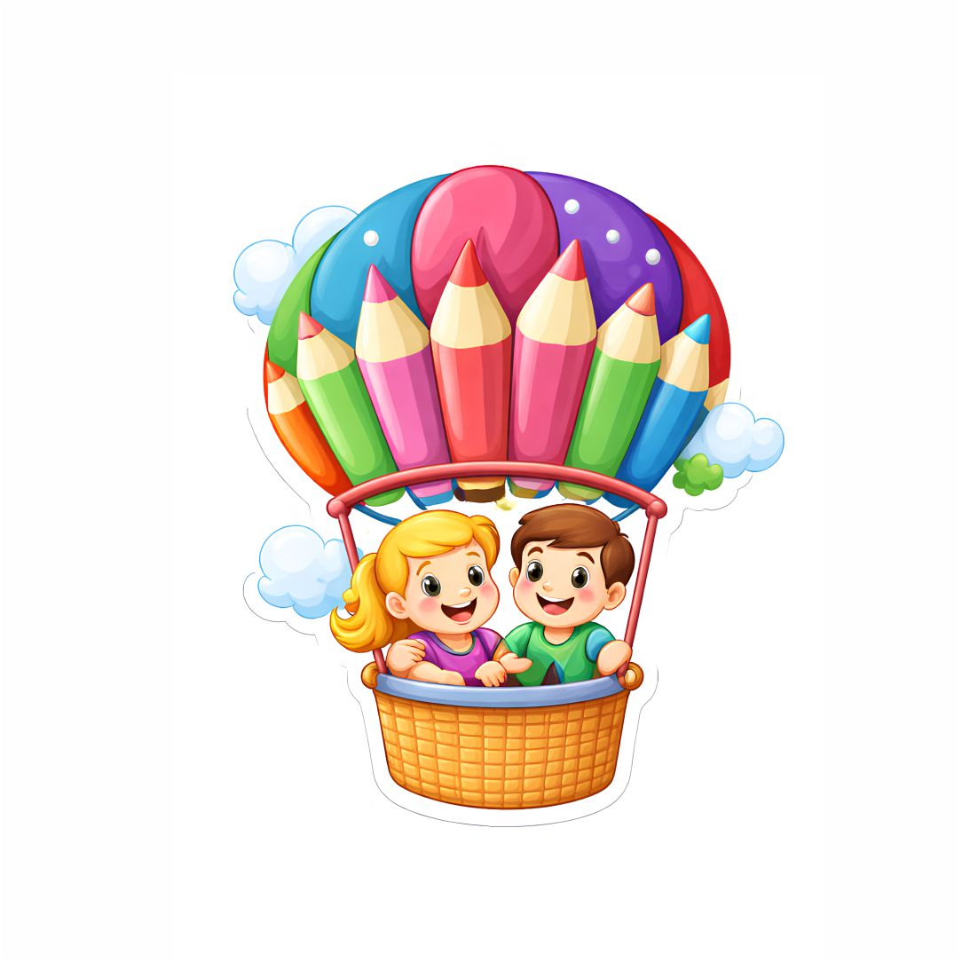 Colorful Learning Adventure Balloon Poster