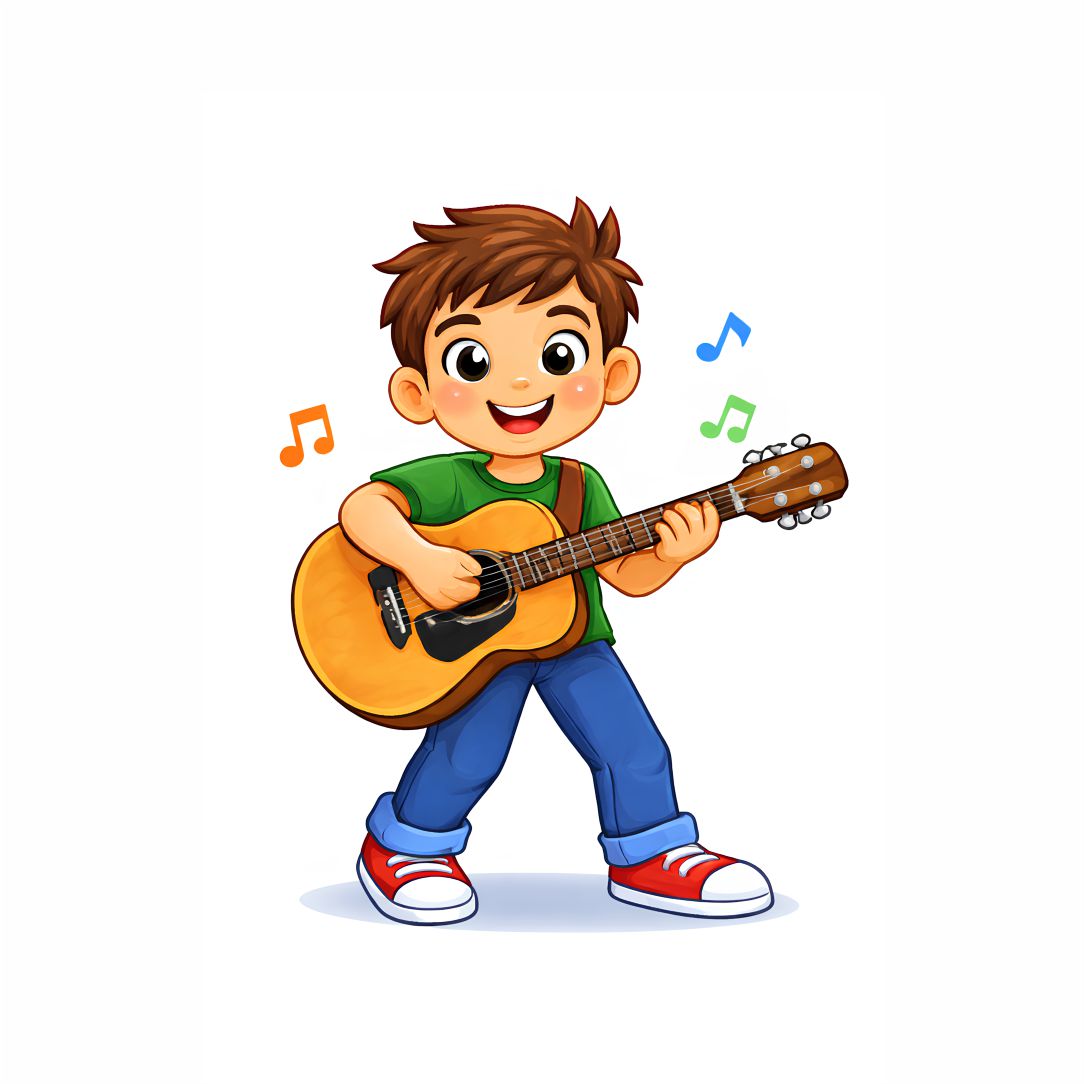 Kids Music Learning Guitar Poster