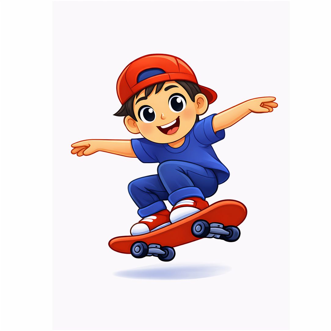 Cool Skateboard Champion Kid Poster