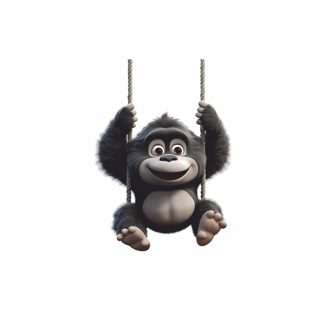 Happy Swinging Monkey Poster