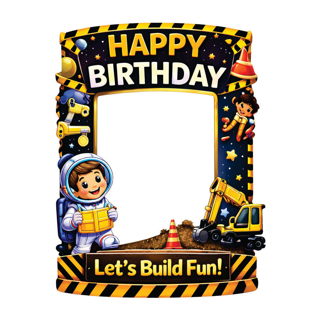 Kids Construction Birthday Photo Frame