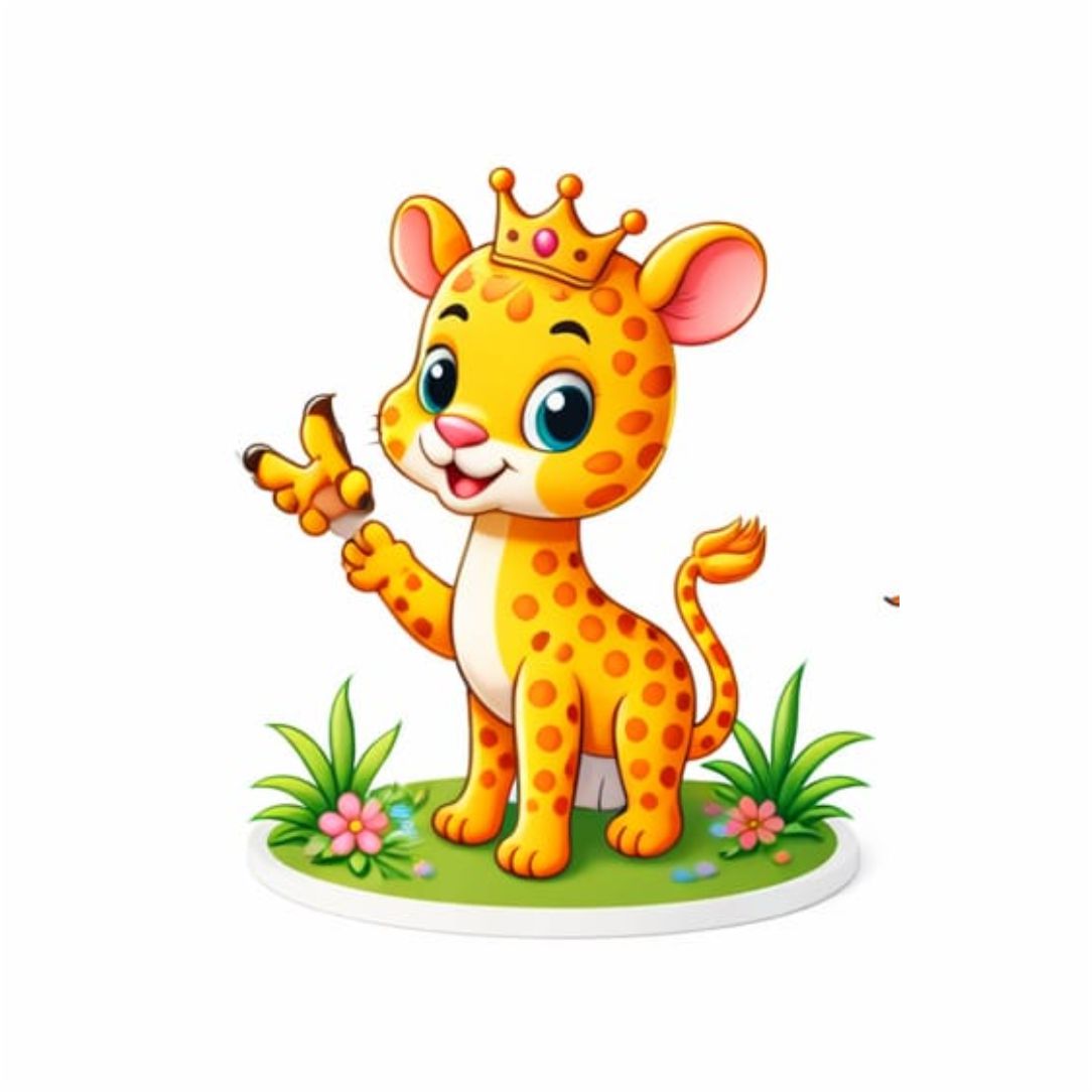 Cute Crown Baby Leopard Poster