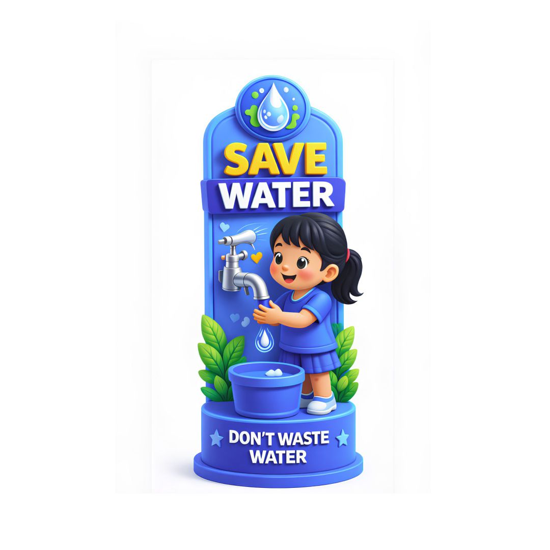 Save Water Poster for Kids