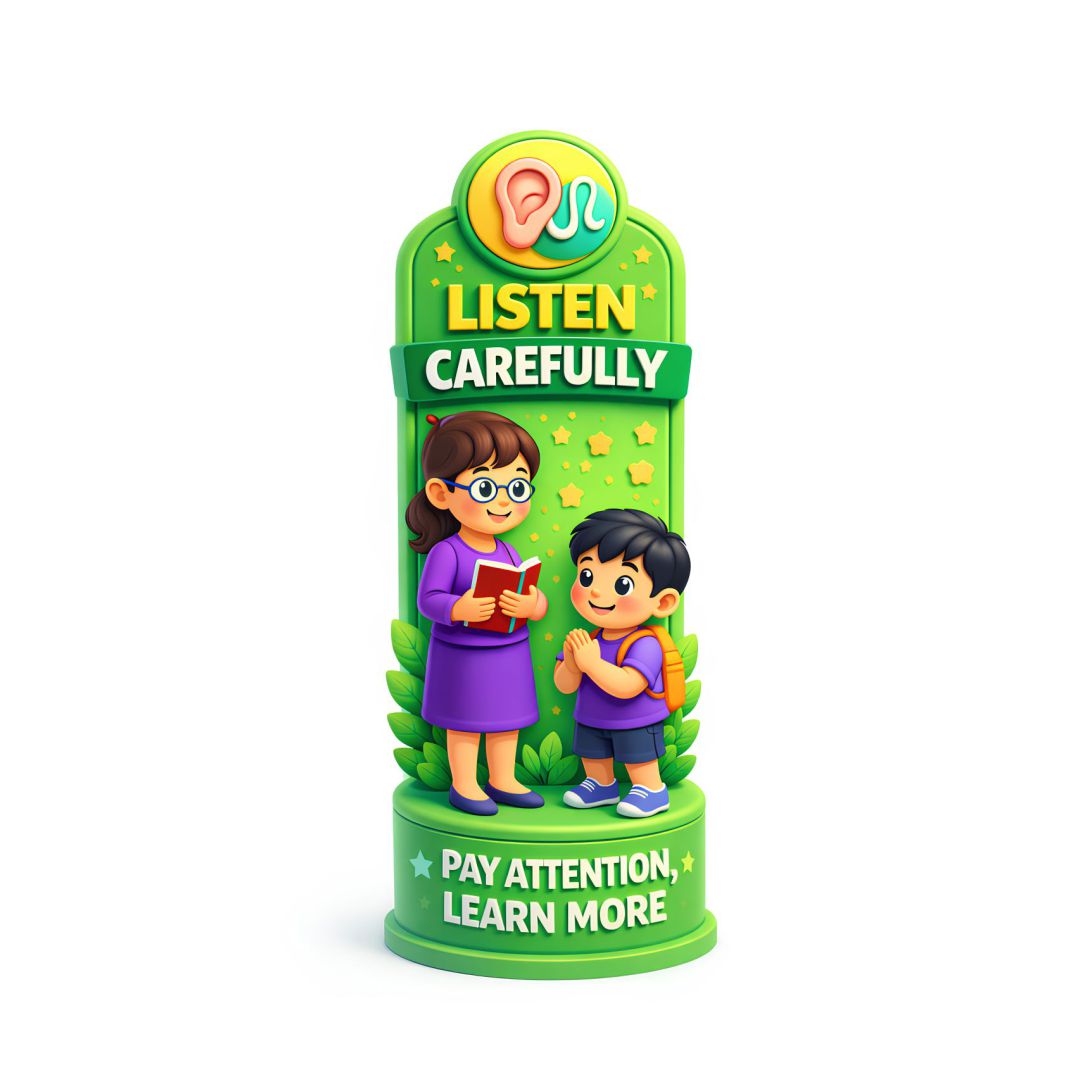 Listen Carefully Poster for Kids