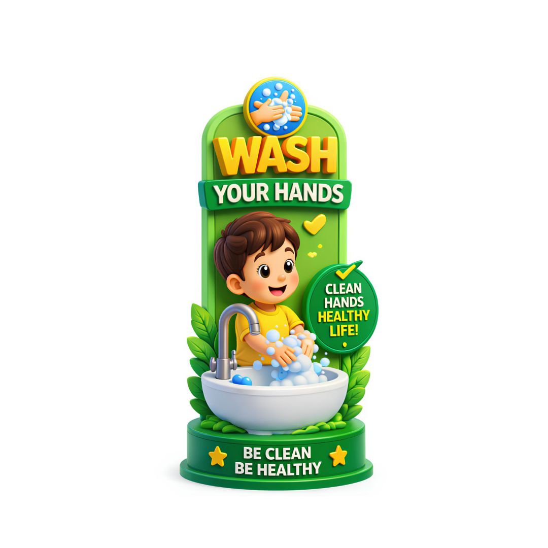 Wash Your Hands Poster for Kids