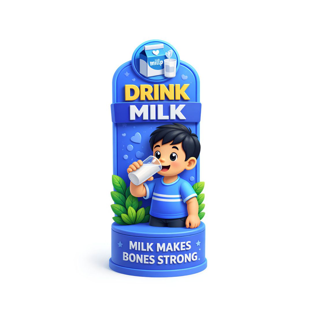 Drink Milk Poster For Kids