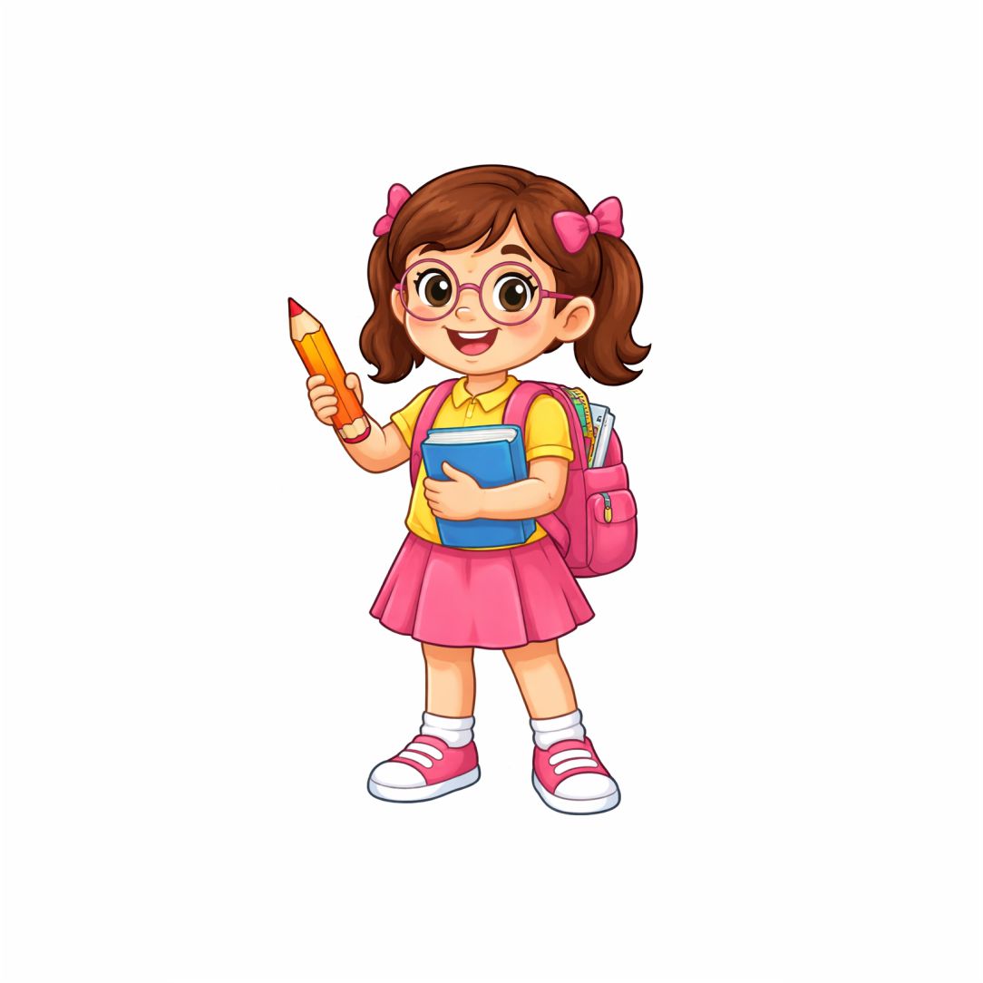 Cute School Girl Poster