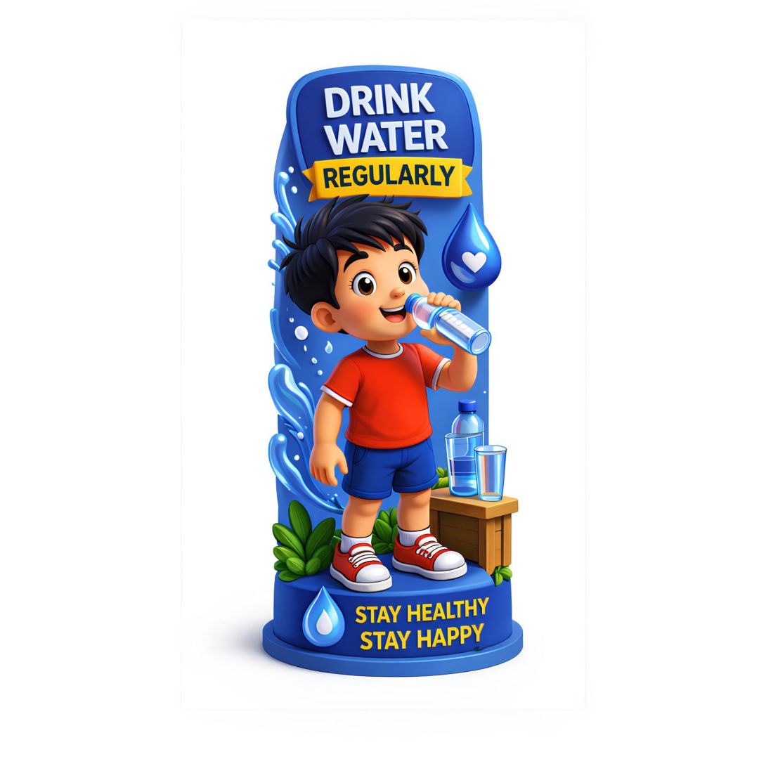 Drink Water Regularly Poster for Kids