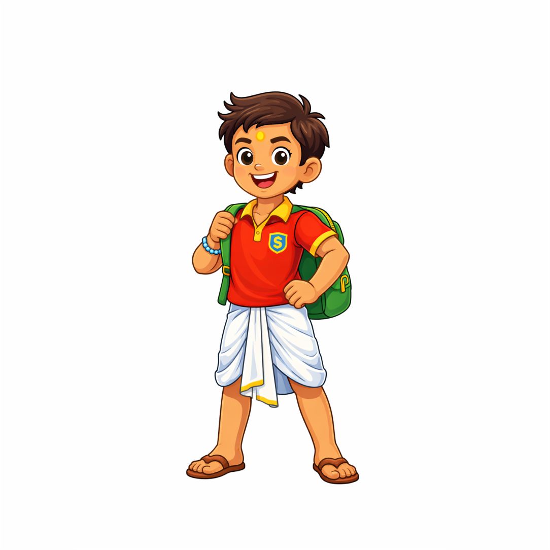 Cute School Boy Poster