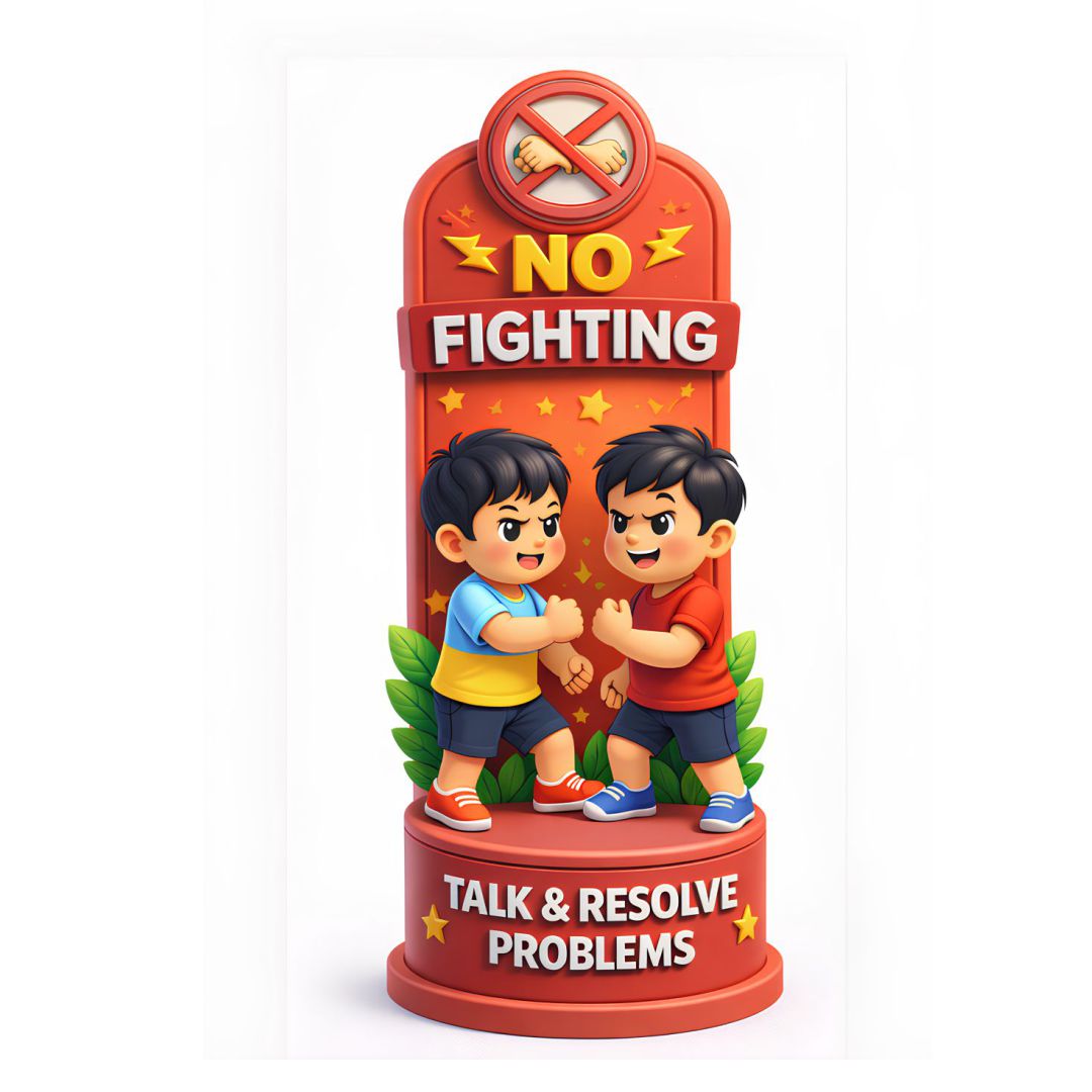 No Fighting Poster for Kids