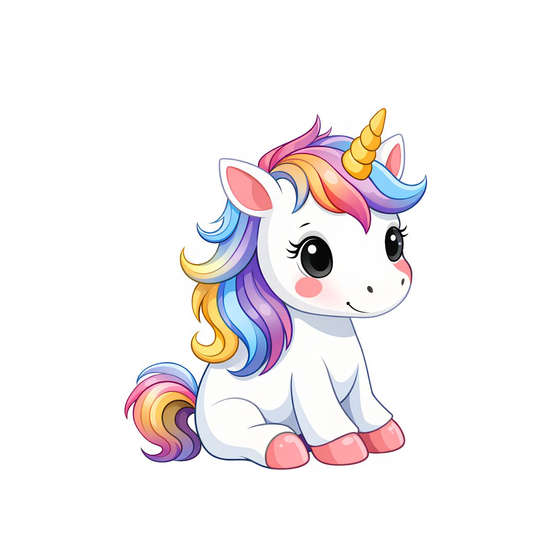 Cute Rainbow Unicorn Poster