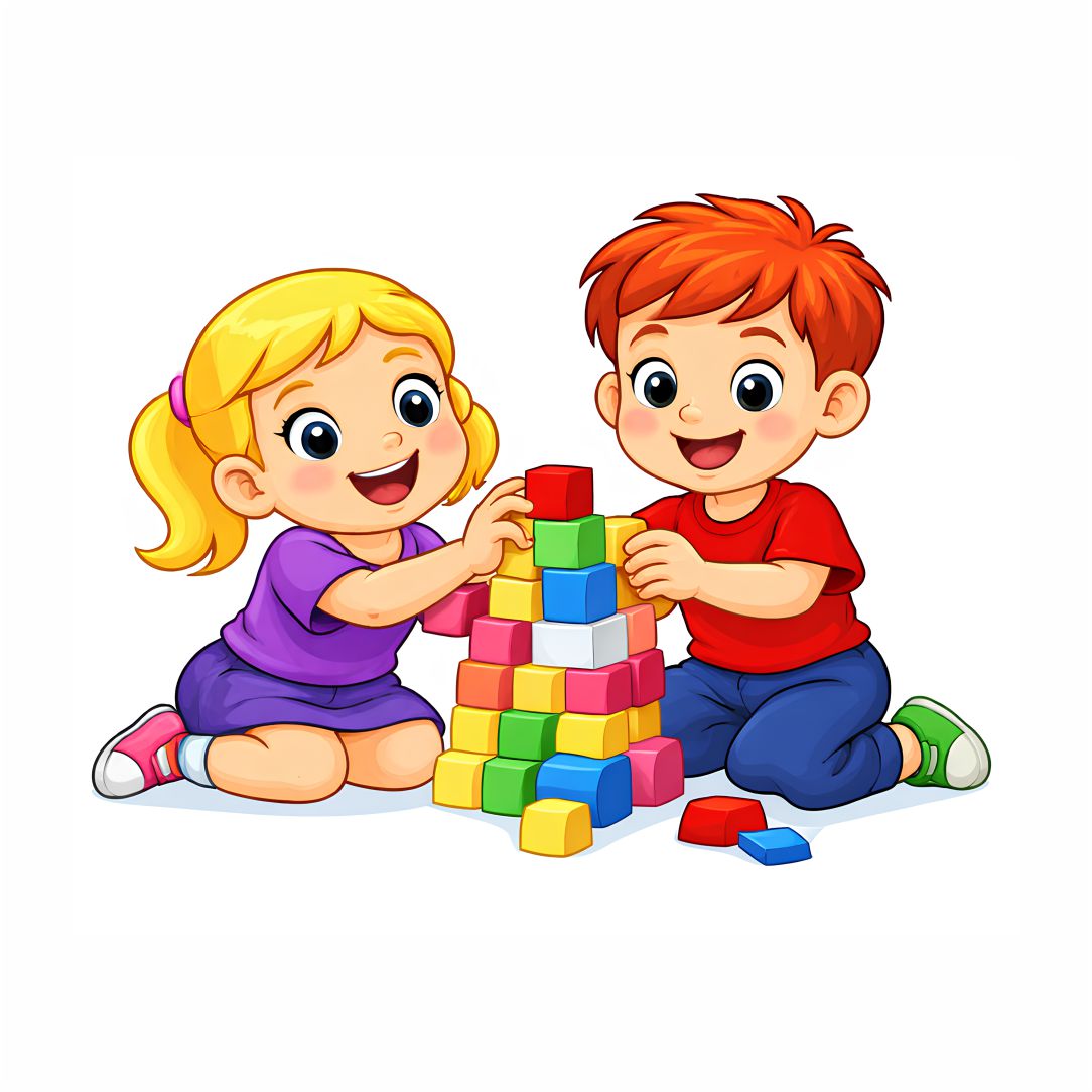 Happy Kids Building Blocks Learning Poster