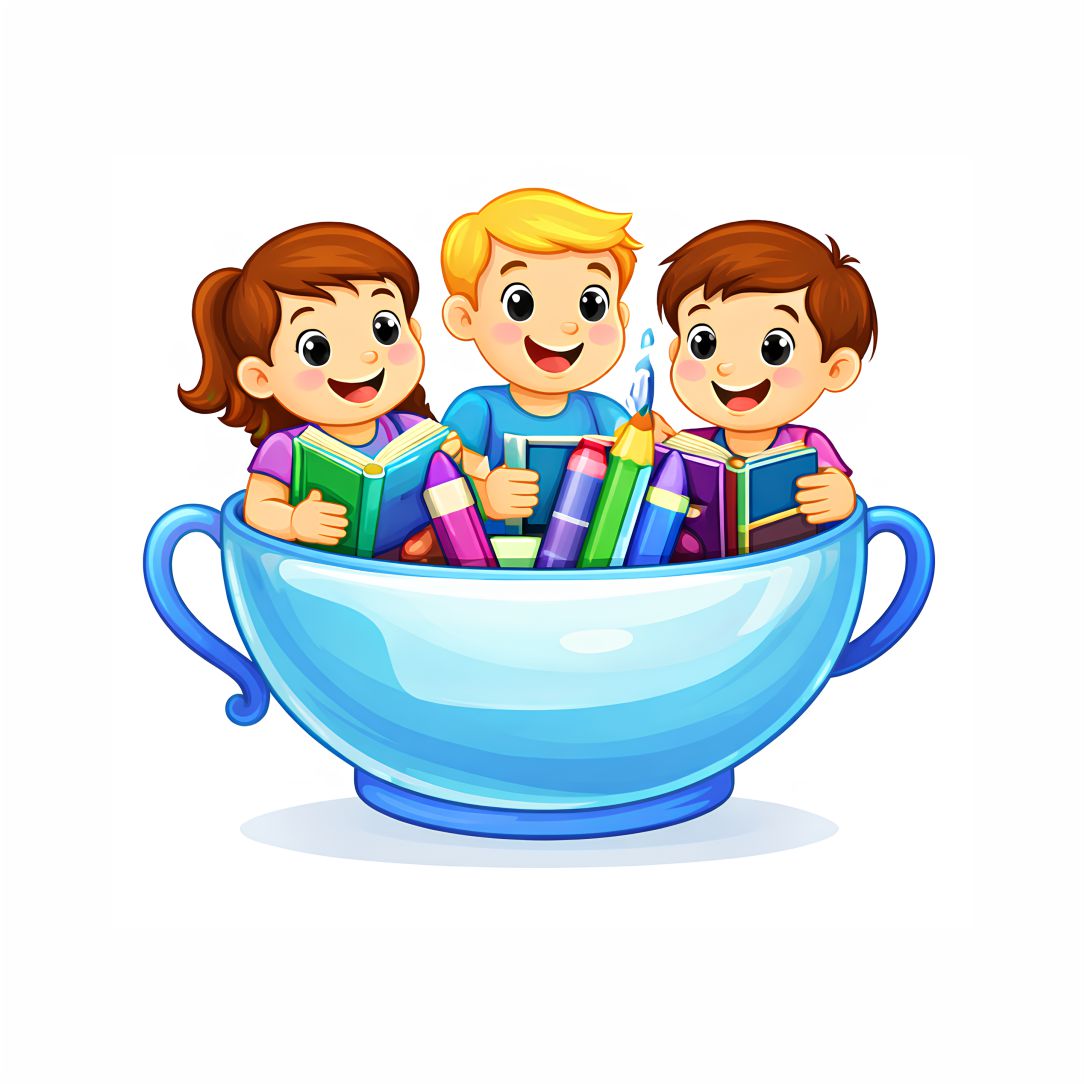 Happy Learning Kids in a Cup Poster