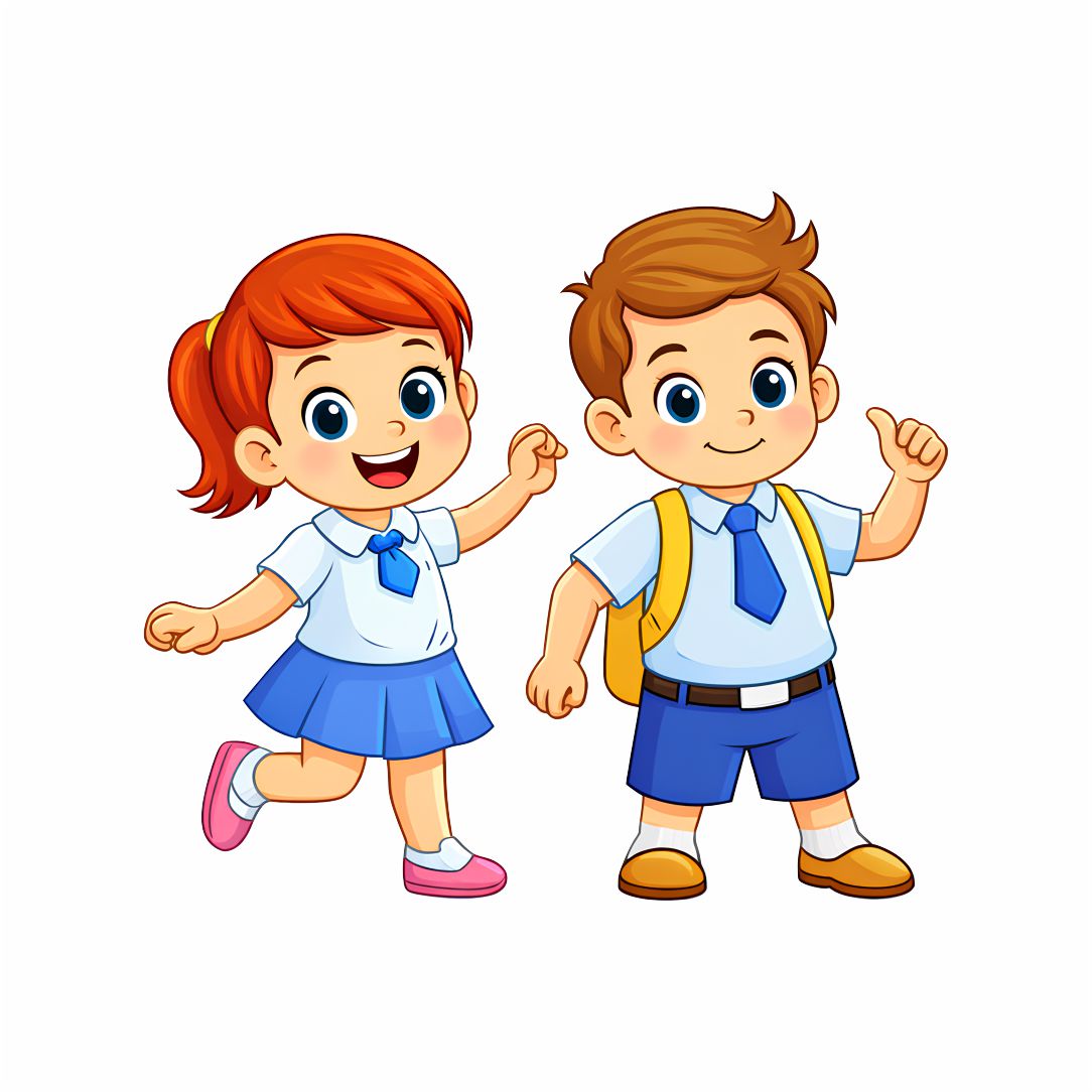 Happy School Kids Friends Poster