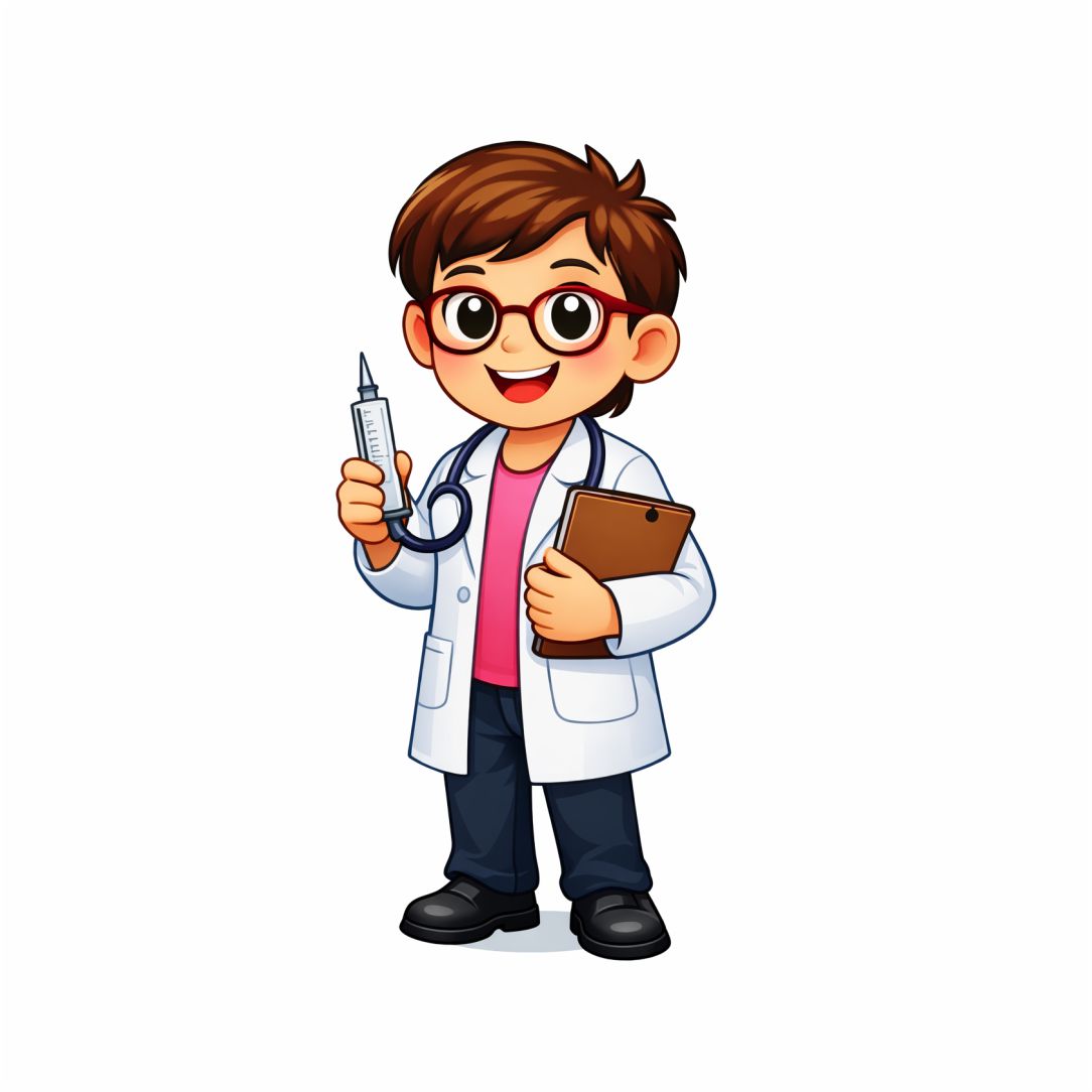 Cute Little Doctor Kids Career Poster