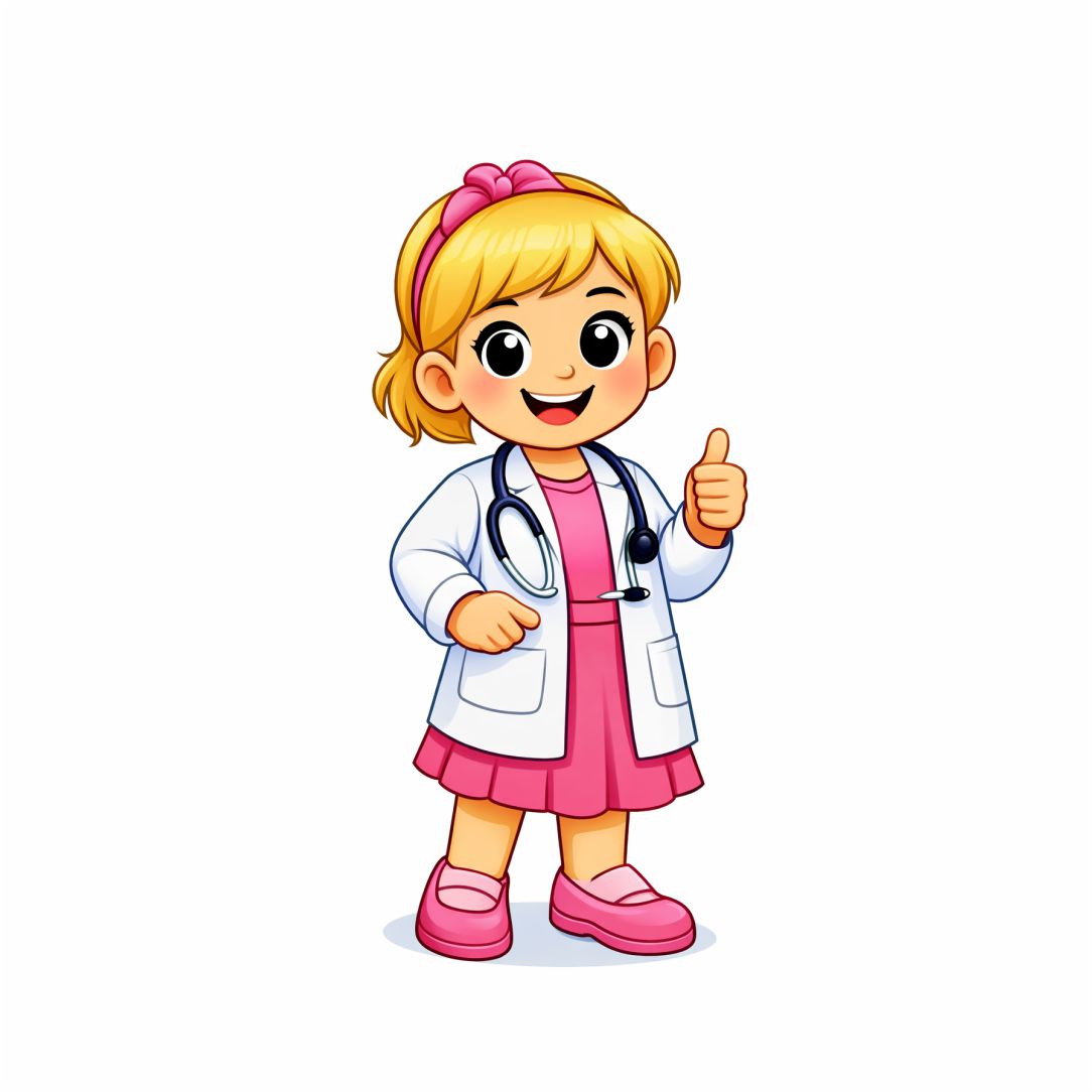Cute Little Lady Doctor Kids Poster