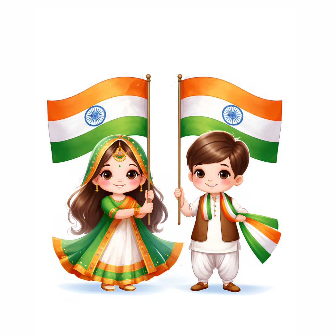 Patriotic Kids Independence Day Poster