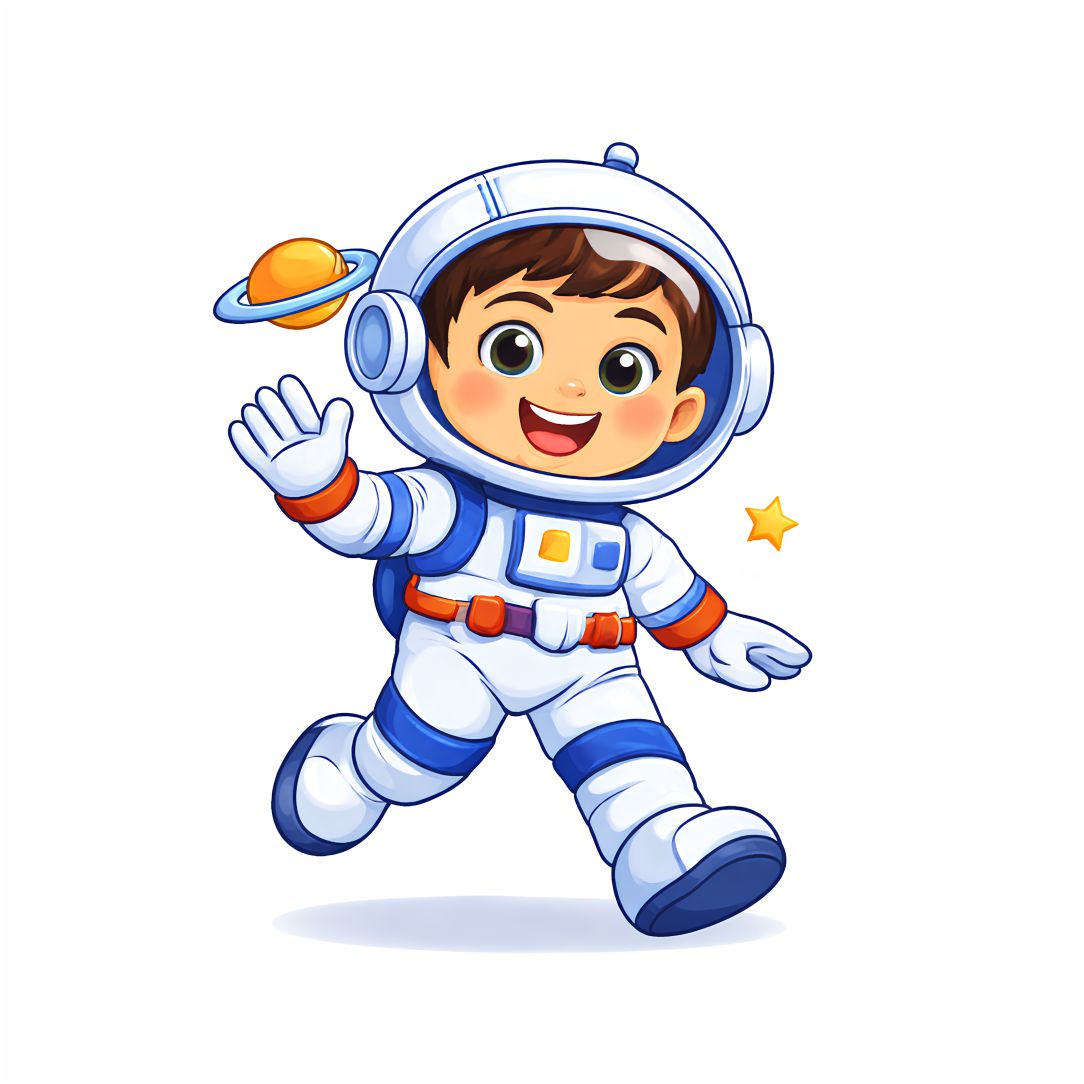 Cute Little Astronaut Adventure Poster