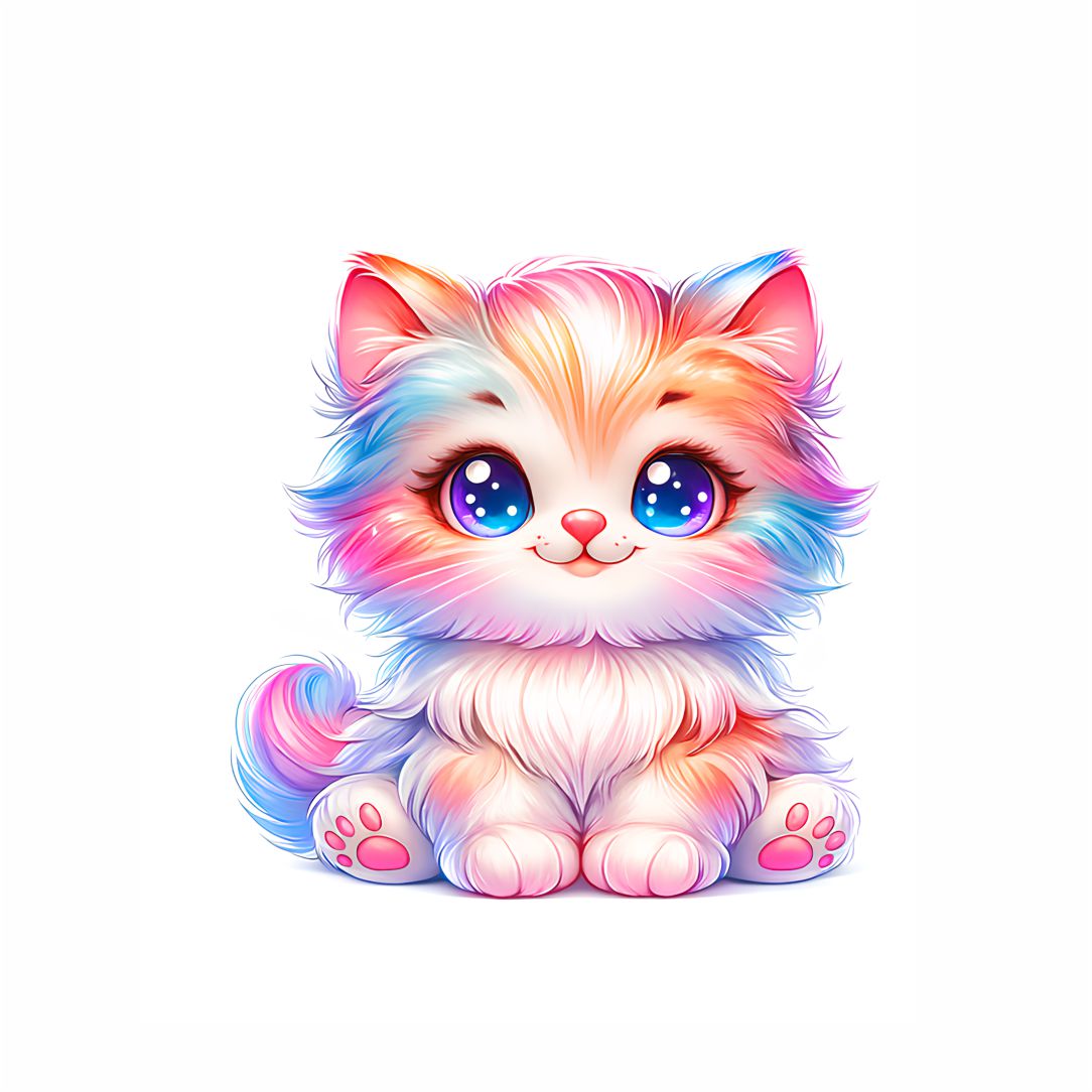 Rainbow Kitten Poster