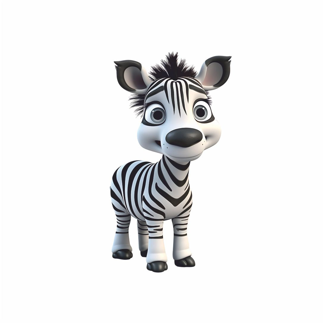 Cute Baby Zebra Cartoon Poster