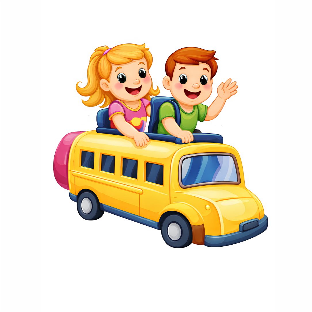 Happy School Bus Kids Poster