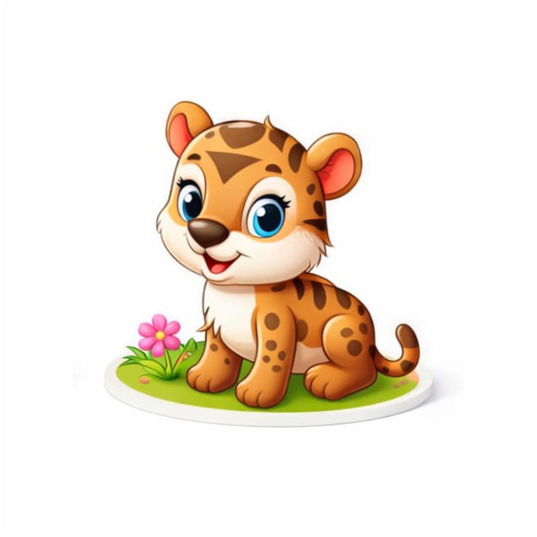 Cute Baby Tiger Cartoon Poster
