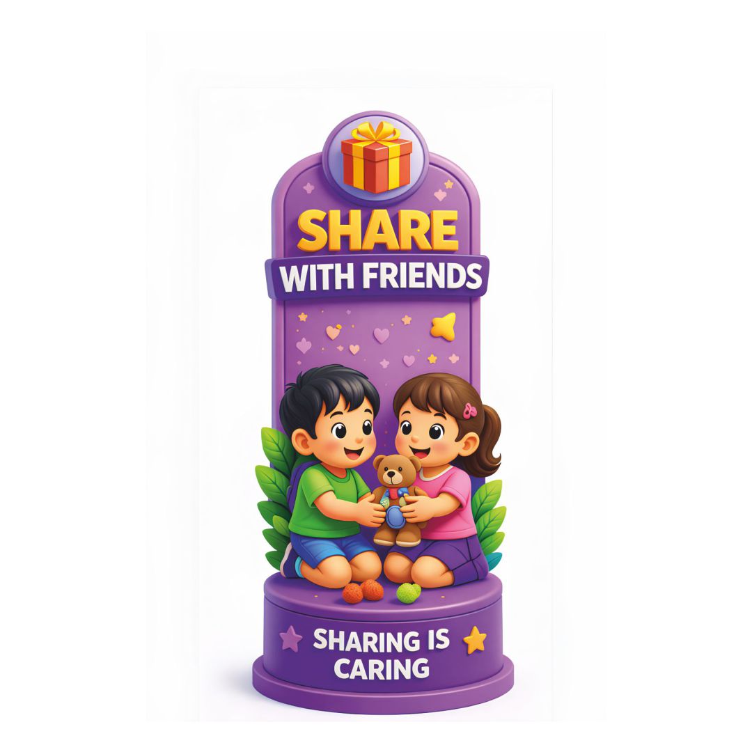 Share with Friends Poster for Kids