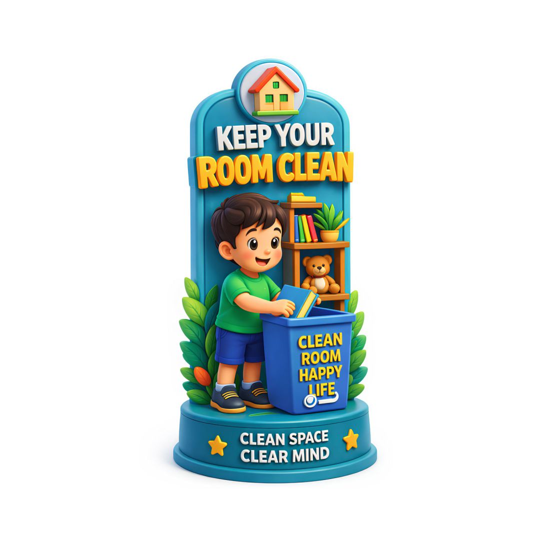 Keep Your Room Clean Poster for Kids
