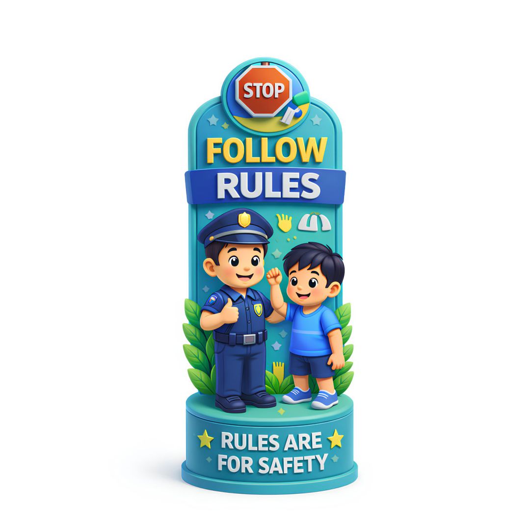 Follow Rules Poster for Kids