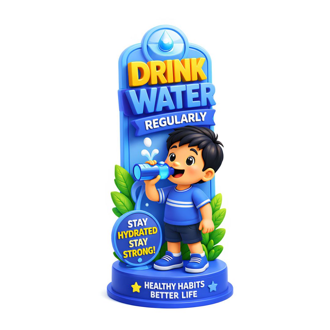 Drink Water Regularly Poster for Kids