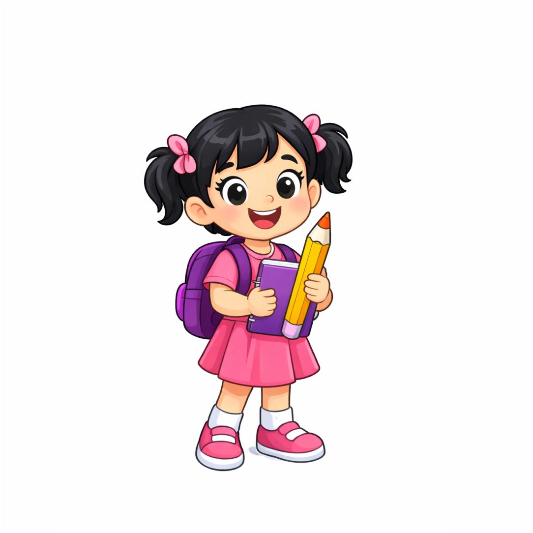 Cute Little School Girl Poster