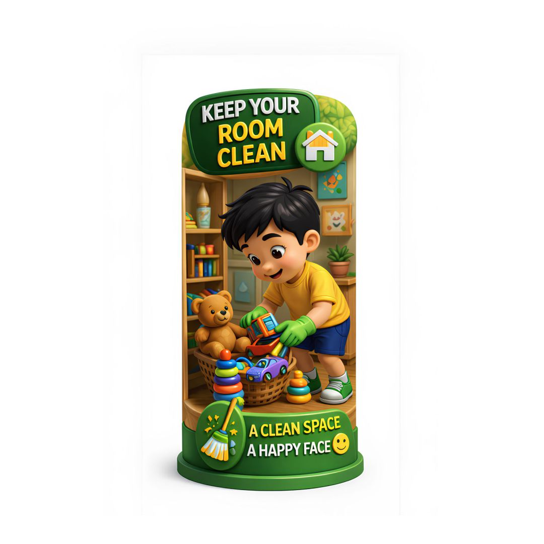 Keep Your Room Clean Poster for Kids