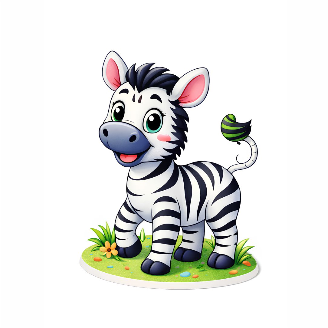 Happy Little Zebra Poster