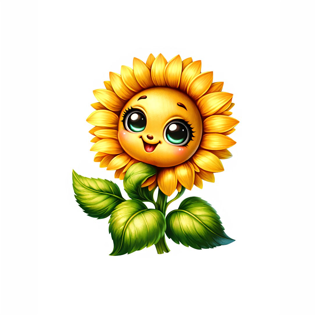 Cute Sunflower Cartoon Poster