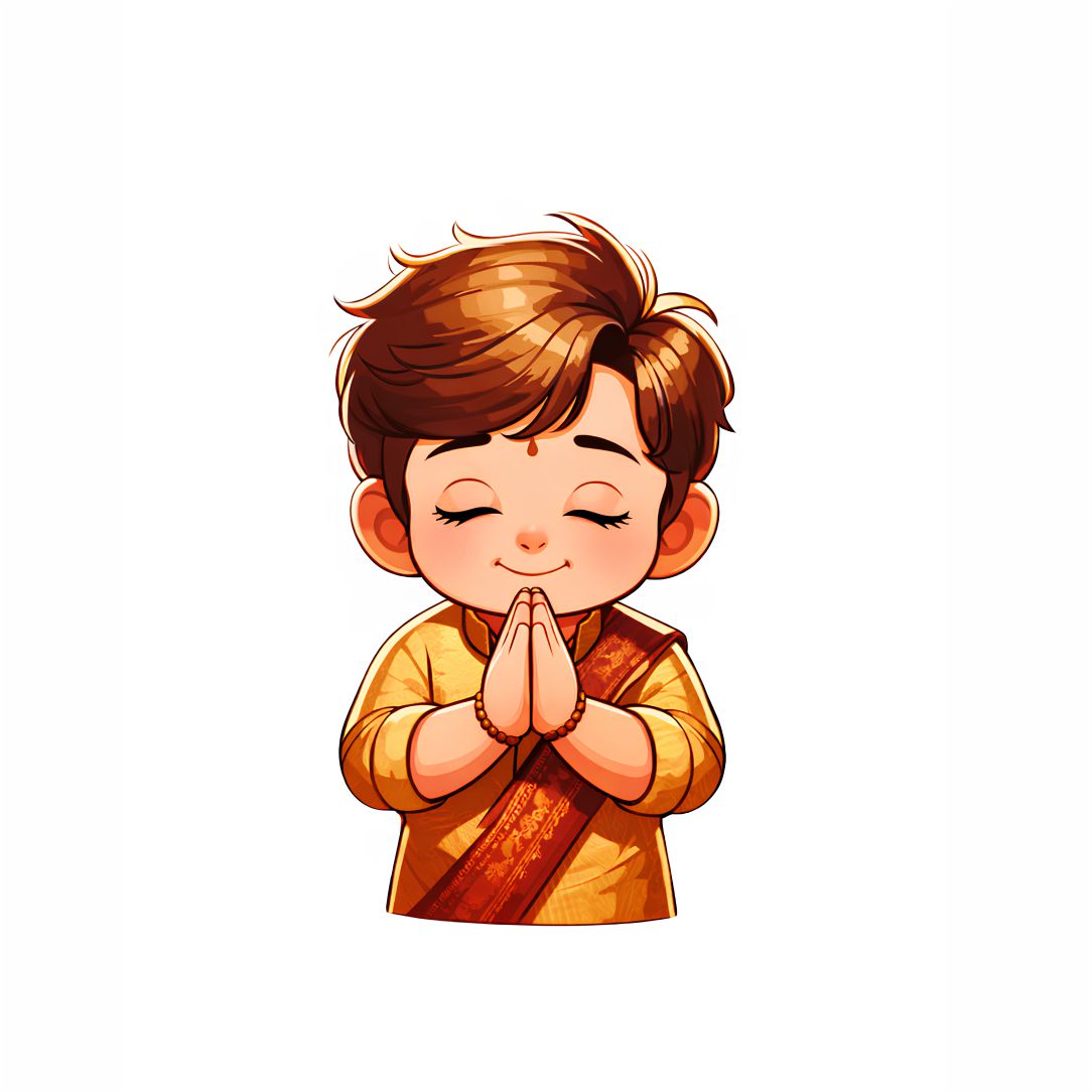 Cute Namaste Boy Poster