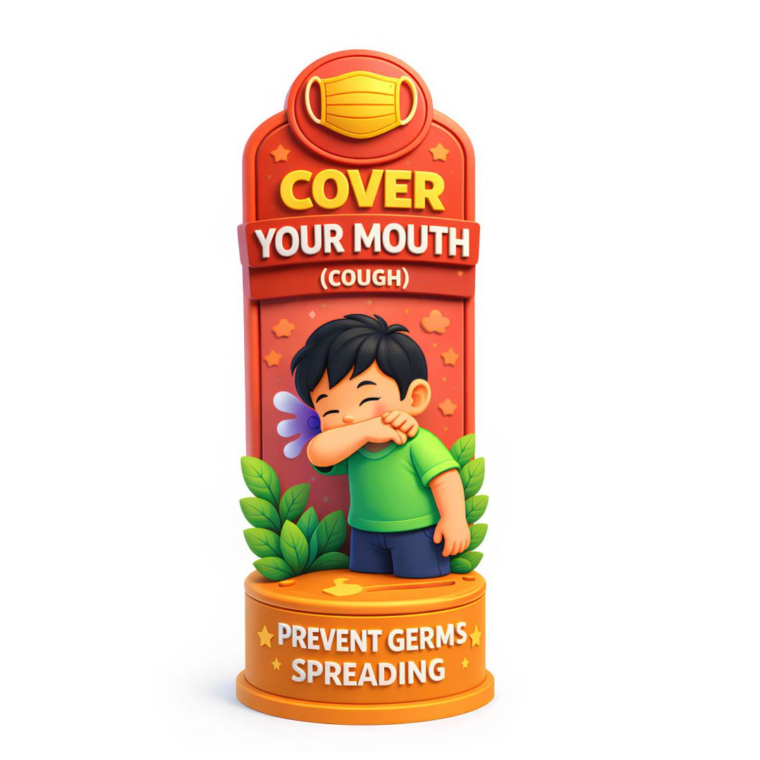 Cover Your Mouth While Coughing Poster for Kids