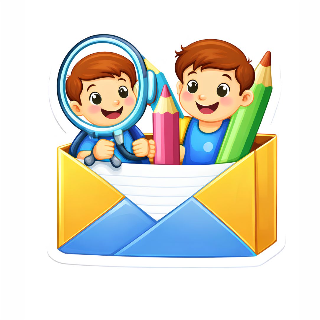 Cute Kids Learning and Discovery Illustration Poster