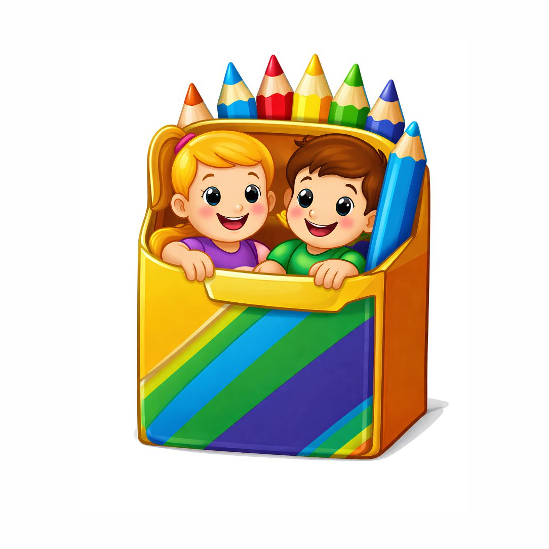 Colorful Pencil Box Learning Poster