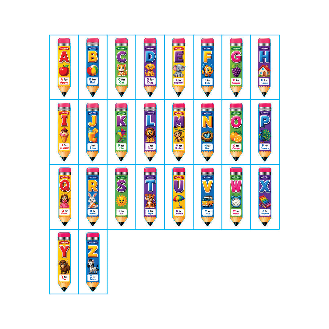 Colorful ABC Pencil Growth Chart