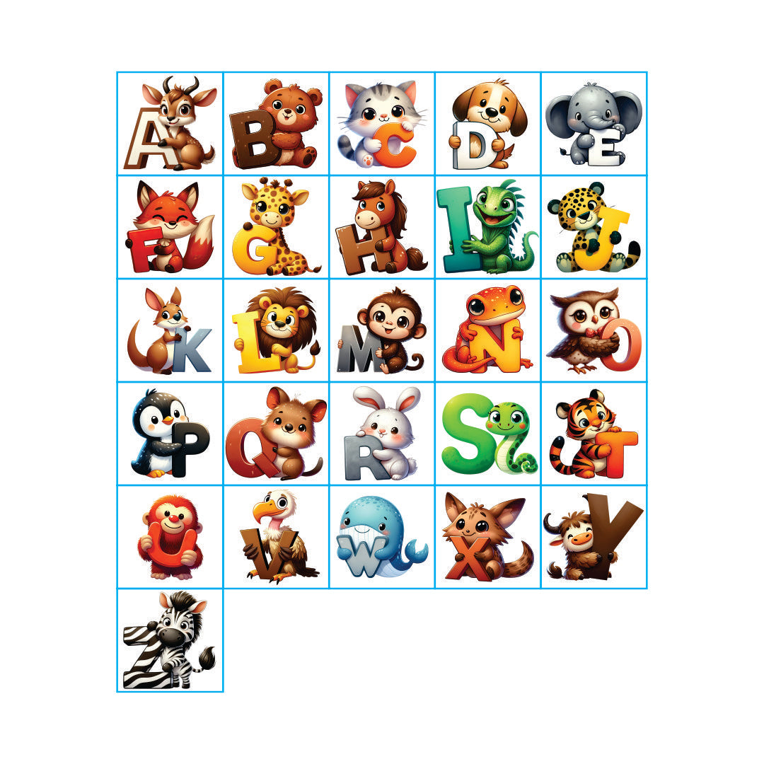 Cute Animal Alphabet Wall Tiles
