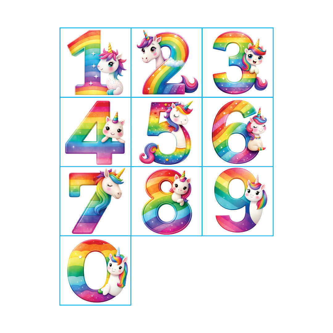 Colorful Unicorn Numbers for Kids